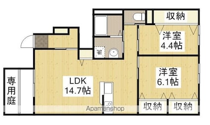 広島県福山市駅家町大字万能倉[2LDK/59.03m2]の間取図