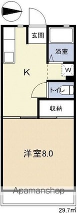 長野県松本市大字新村[1K/29.7m2]の間取図