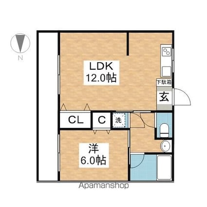 小林ビル[1LDK/38m2]の間取図