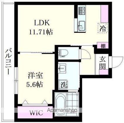 ＮＳＧＡＴＥ扇大橋[1LDK/42.39m2]の間取図