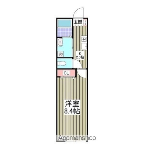 パルトネール千歳船橋[1K/25.5m2]の間取図