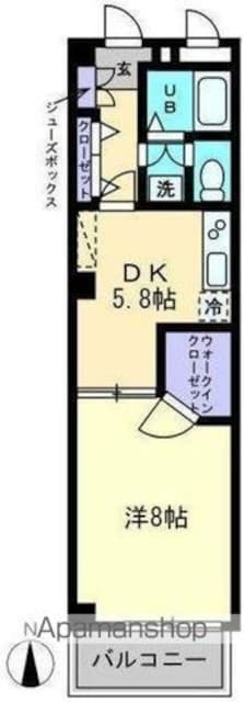 スピリア三条[1DK/34.98m2]の間取図