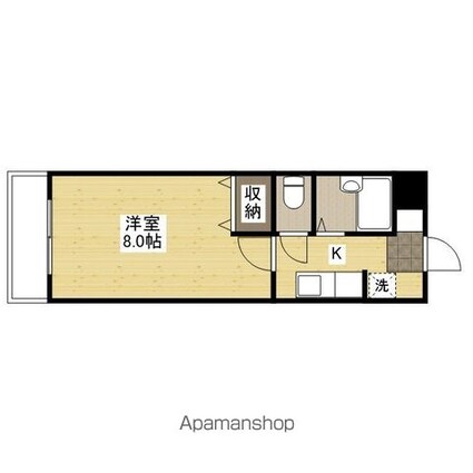 ウイング川内[1K/23.14m2]の間取図