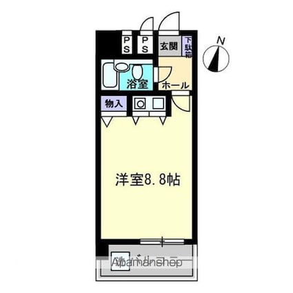 ａｍ’ｓ４観光町[1K/22.48m2]の間取図