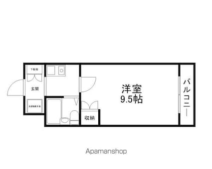 サンレジデンス玉川[1K/23.09m2]の間取図