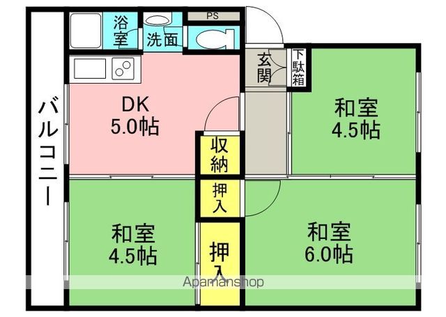 御殿山コーポB棟の間取り写真