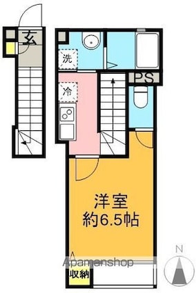 東京都世田谷区松原３丁目[1K/28.38m2]の間取図