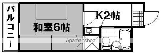 広島県広島市佐伯区皆賀１丁目[1K/17m2]の間取図