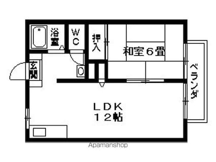 滋賀県草津市川原２丁目[1LDK/38.88m2]の間取図