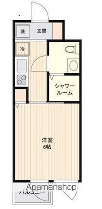 ＰＡＳＥＯ下北沢[1K/19.29m2]の間取図