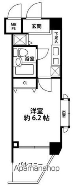ダイヤモンドスクエア桜台[1K/19.98m2]の間取図