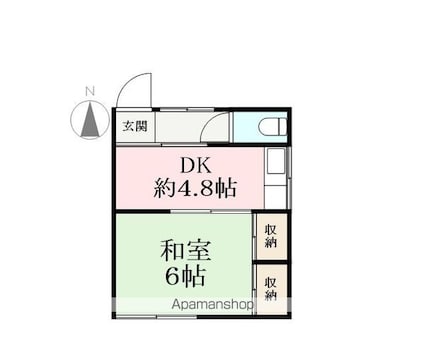 松本４丁目貸家[1DK/20m2]の間取図