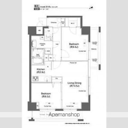 プラウドフラット鶴見Ⅰ[2LDK/58.46m2]の間取図