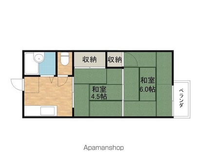 プラザエイト[2K/30m2]の間取図