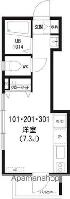 東京都新宿区早稲田鶴巻町[1R/17.03m2]の間取図