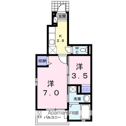 ファブール・シュンⅠ[2K/31.65m2]の間取図