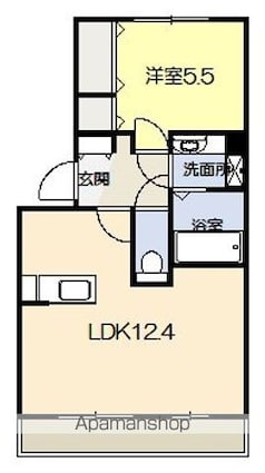 レーヴ新地[1LDK/43.93m2]の間取図