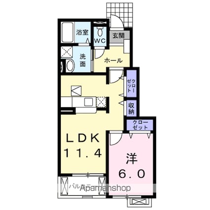 アール・パフュームⅡ[1LDK/44.18m2]の間取図