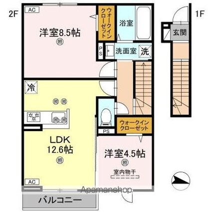 フォーゲルセレーノ　Ｂ棟[2LDK/62.94m2]の間取図