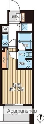 プライマルフロント錦糸町[1K/25.26m2]の間取図