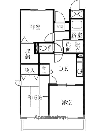 アビタシオン国分寺台[3DK/56.02m2]の間取図