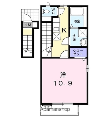 サニーフラット[1K/36.35m2]の間取図