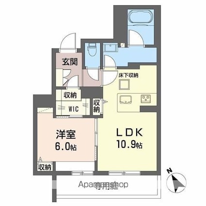 パストラール己斐中[1LDK/45.7m2]の間取図