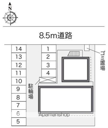 レオパレス慶弐番館[1K/22.35m2]の配置図