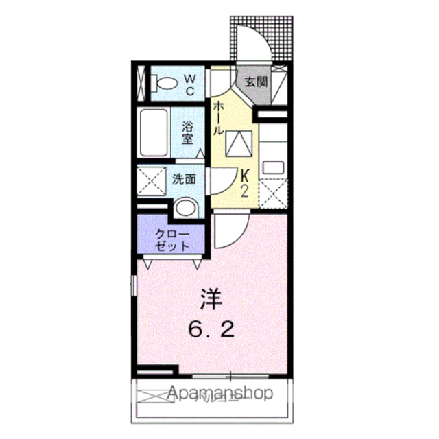 東京都杉並区今川３丁目[1K/22.95m2]の間取図