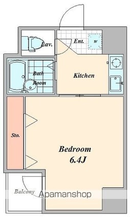 アベニール曙橋[1K/20.22m2]の間取図