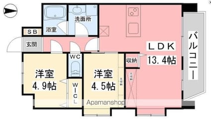 パグロ東署前[2LDK/50.48m2]の間取図