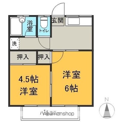 サンコーポ[2K/31.5m2]の間取図
