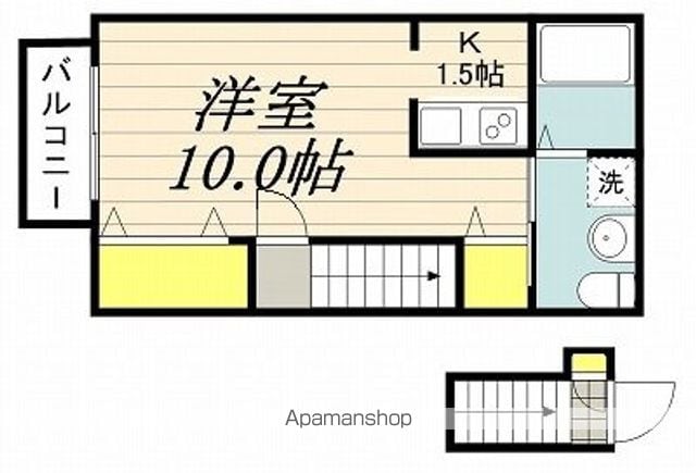 東京都立川市高松町２丁目[1R/31.46m2]の間取図