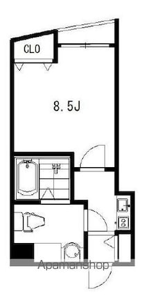 フォセット駒場[1K/25.92m2]の間取図