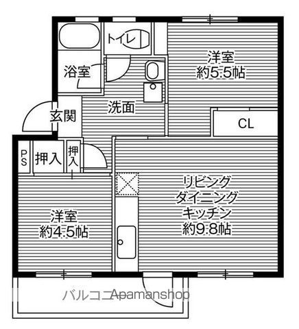 ビレッジハウス鳴滝１号棟の間取り