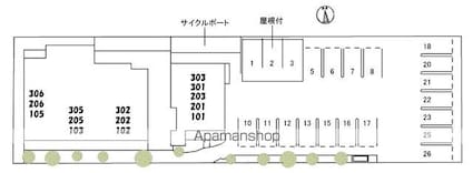 べレオガーデンズ弥右衛門[2LDK/74.73m2]の配置図