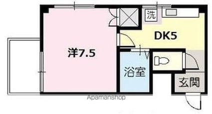 広島県広島市南区出汐１丁目[1DK/27m2]の間取図