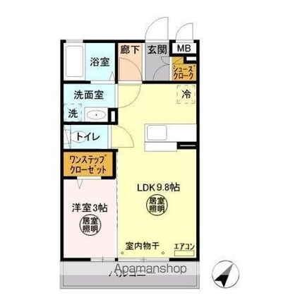 パークドプランタン　Ａ[1LDK/33.39m2]の間取図