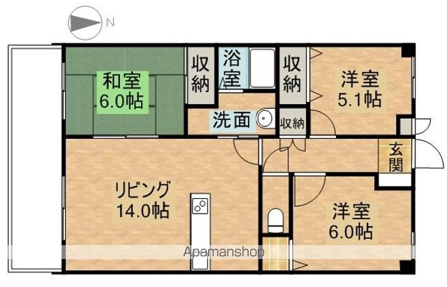 ルネス下中野マンションの間取り写真