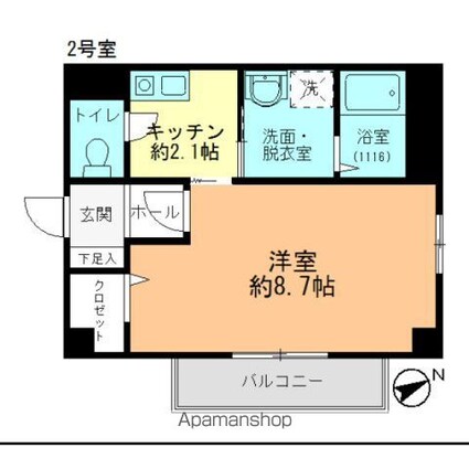 フィネス東白島[1K/29.52m2]の間取図