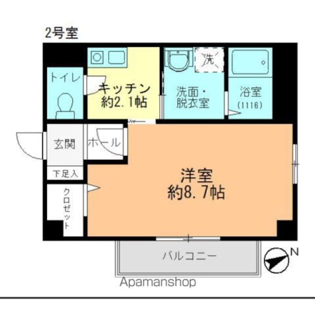 フィネス東白島[1K/29.52m2]の間取図