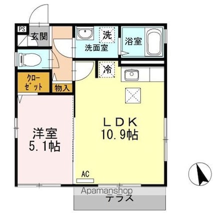 東京都中野区江古田１丁目[1LDK/38.28m2]の間取図