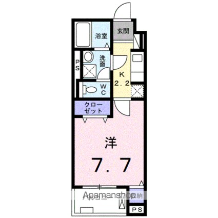 パフュームⅢ[1K/27.68m2]の間取図