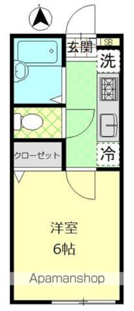 グランドール上北沢[1K/16.51m2]の間取図