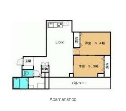 香川県高松市番町１丁目[2LDK/57.22m2]の間取図
