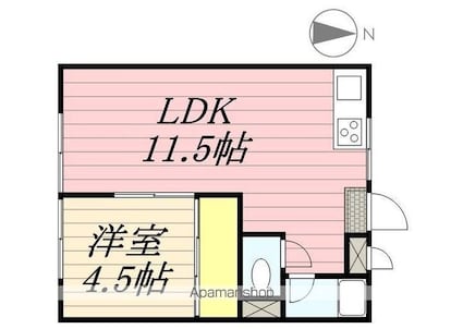 メロディセブン[1LDK/30.6m2]の間取図