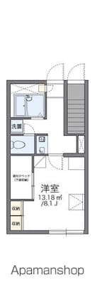 滋賀県守山市小島町[1K/22.7m2]の間取図