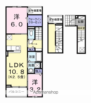 ブリアンテ[2LDK/58.13m2]の間取図