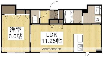 セレッソ浜町　Ｃ[1LDK/40.36m2]の間取図