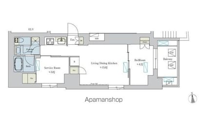 Ｂｒｉｌｌｉａ　ｉｓｔ　浅草[1SLDK/50.6m2]の間取図